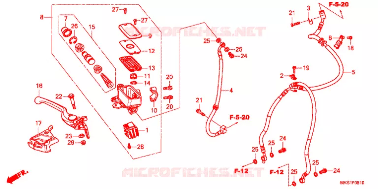 MAITRE CYLINDRE DE FREIN AVANT Honda MOTO 1100 AFRICA-TWIN 2020  CRF1100AL4L