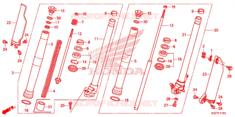 FOURCHE Honda MOTO 250 CRF 2020  CRF250RLAL