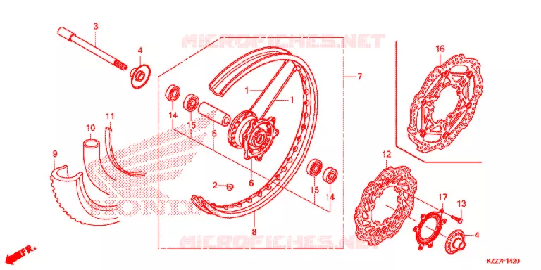 ROUE AVANT Honda MOTO 250 CRF 2020  CRF250RLAL