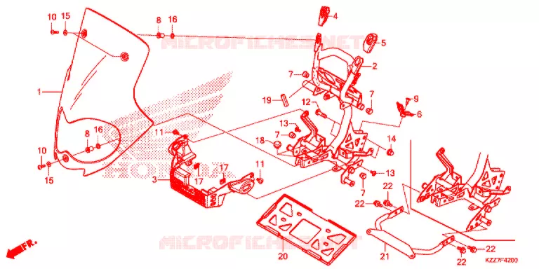 PARE-BRISE Honda MOTO 250 CRF 2020  CRF250RLAL