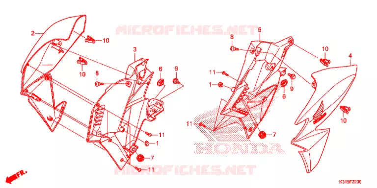 OUIES DE RADIATEUR Honda MOTO 250 CB 2017  MC250H
