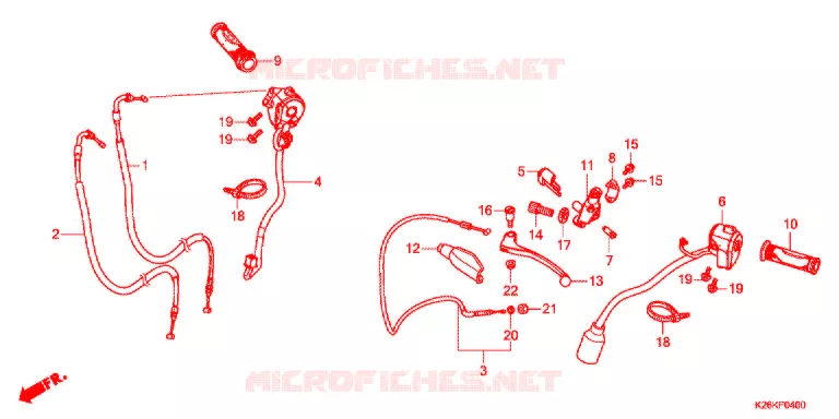 LEVIER DE GUIDON - CABLE - COMMODO Honda MOTO 125 GROM 2020  MSX125L_J