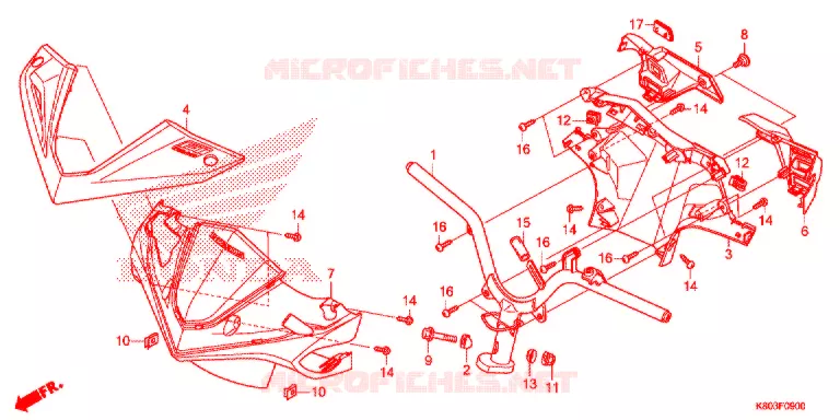 GUIDON - CARENAGE Honda SCOOTER 125 ELITE 2020  NSC1255SHH