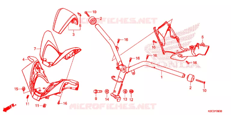 GUIDON - CARENAGE Honda SCOOTER 250 FORZA 2018  NSS250AJ