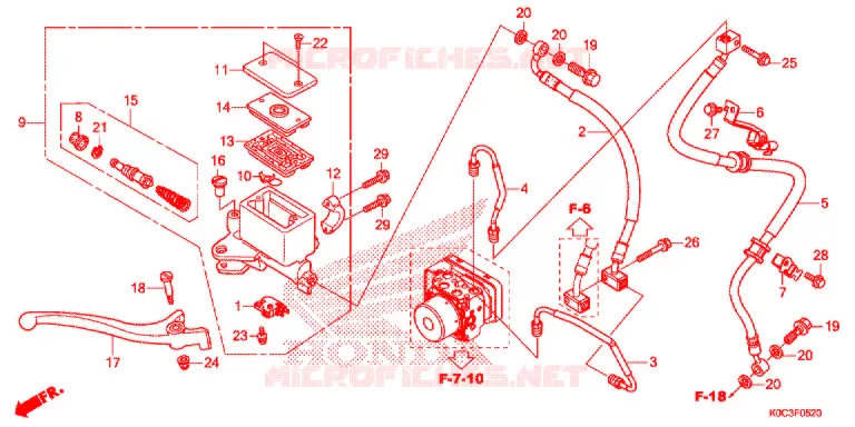 MAITRE CYLINDRE DE FREIN AVANT Honda SCOOTER 250 FORZA 2020  NSS250AL