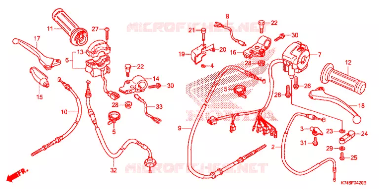 LEVIER DE GUIDON - CABLE - COMMODO Honda MOTO 110 NAVI 2022  NVA110H_WB