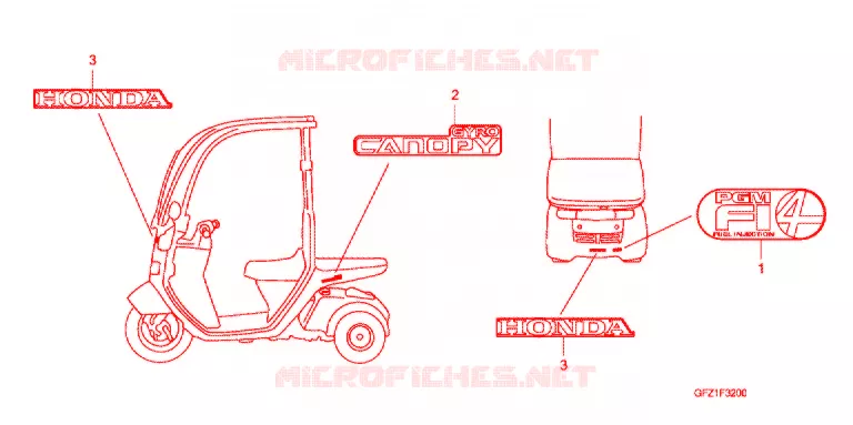 AUTOCOLLANTS Honda SCOOTER 50 GYRO 2021  TC50J