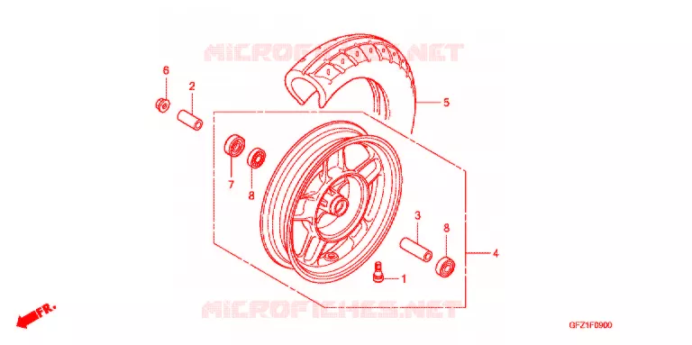 ROUE AVANT Honda SCOOTER 50 GYRO 2021  TC50J
