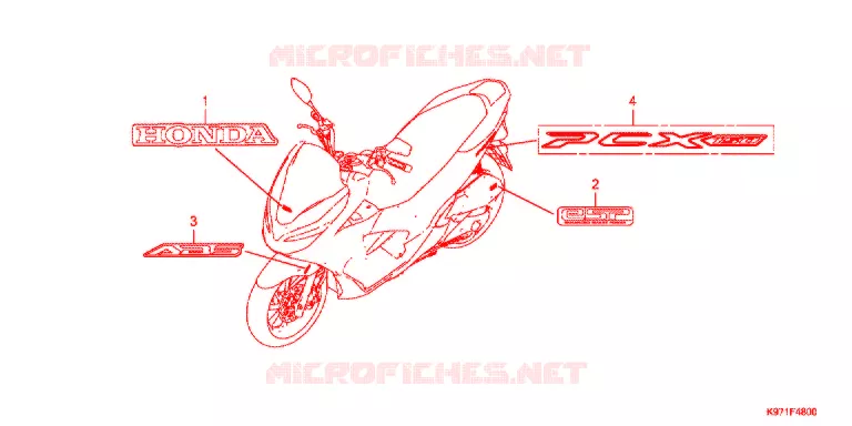 AUTOCOLLANTS Honda SCOOTER 150 PCX 2020  WW150L