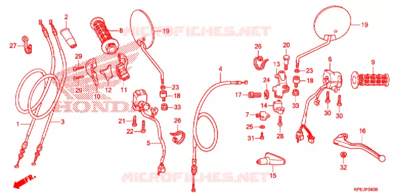 LEVIER DE GUIDON - CABLE - COMMODO Honda MOTO 250 XR 2018  XR250HSJ