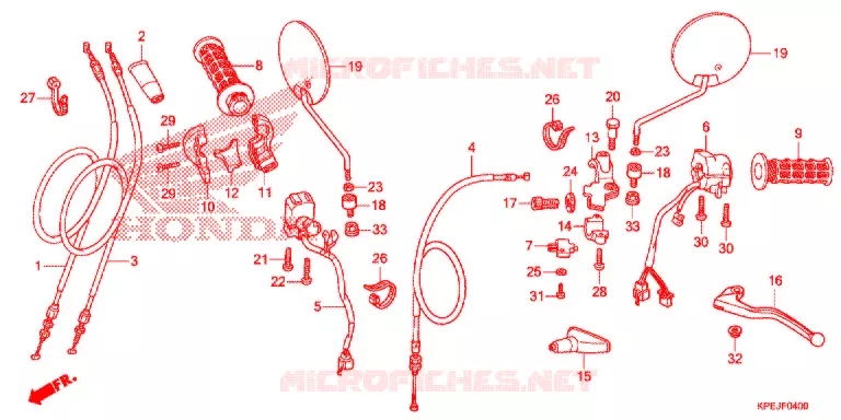 LEVIER DE GUIDON - CABLE - COMMODO Honda MOTO 250 XR 2020  XR250HSJ