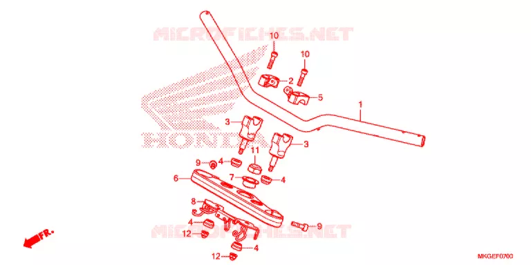 GUIDON - TE DE FOURCHE Honda MOTO 500 REBEL 2021  CMX500A2L