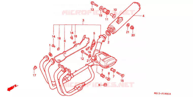 SILENCIEUX D'ECHAPPEMENT Honda MOTO 1000 CB 1995  CB1000FS