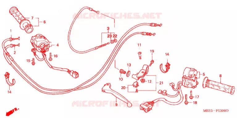 LEVIER DE GUIDON - CABLE - COMMODO Honda MOTO 600 CBR 2003  CBR600RR3