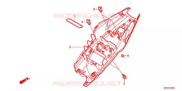 GARDE-BOUE ARRIERE (2) Honda MOTO 600 HORNET 2011  CB600FAB