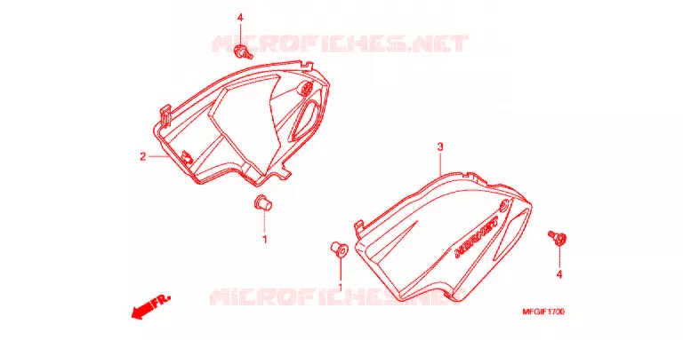 COUVERCLES LATERAUX Honda MOTO 600 HORNET 2011  CB600FB