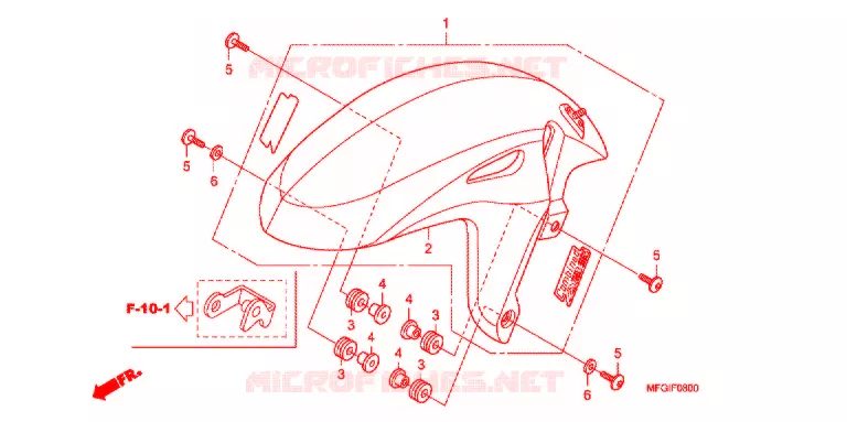 GARDE BOUE AVANT Honda MOTO 600 HORNET 2011  CB600FB