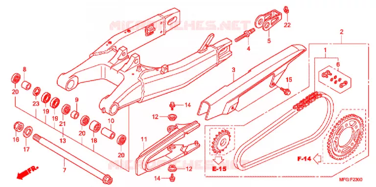 BRAS OSCILLANT Honda MOTO 600 HORNET 2011  CB600FB