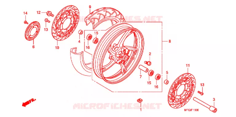 ROUE AVANT Honda MOTO 600 HORNET 2011  CB600FB