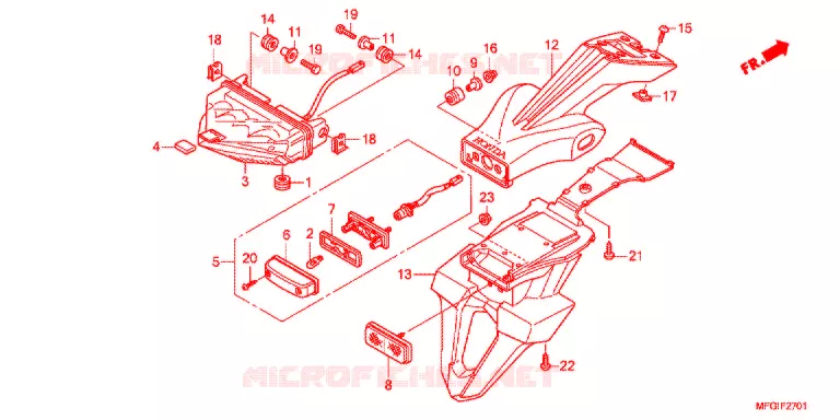 FEU ARRIERE (2) Honda MOTO 600 HORNET 2011  CB600FB