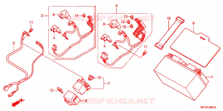 BATTERIE (2) Honda MOTO 600 HORNET 2011  CB600FB