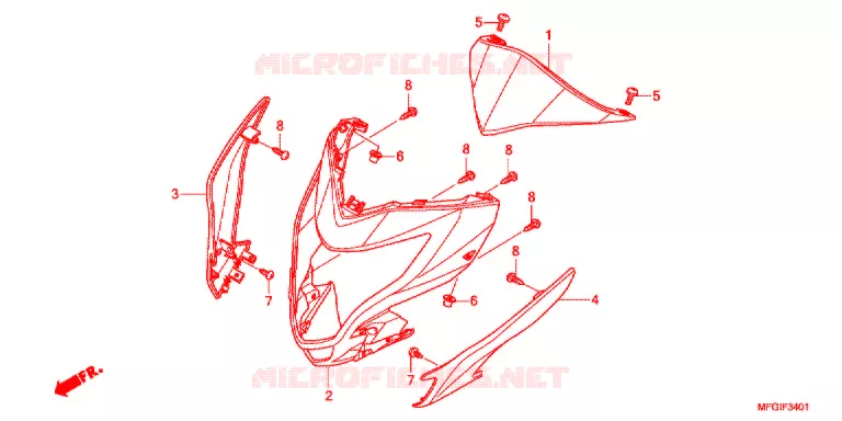 CAPOT (2) Honda MOTO 600 HORNET 2011  CB600FB