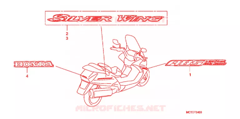 AUTOCOLLANTS Honda SCOOTER 600 SILVERWING 2007  FJS600A7
