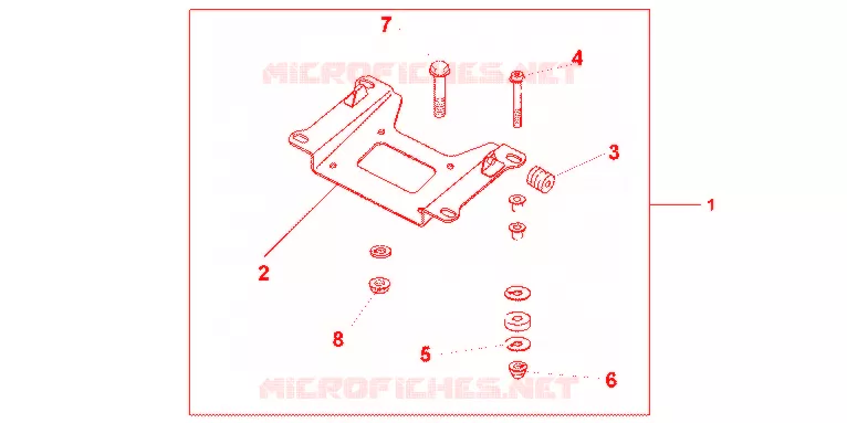 SUPPORT - PLATINE DE TOP CASE Honda SCOOTER 600 SILVERWING 2007  FJS600A7