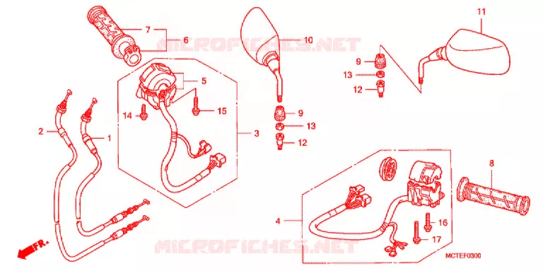 COMMODO - LEVIER - CABLE Honda SCOOTER 600 SILVERWING 2010  FJS600A7
