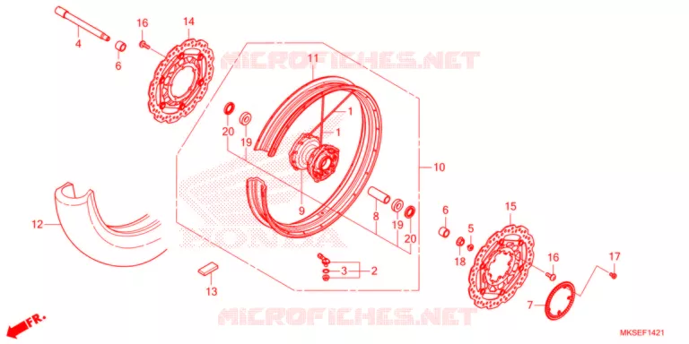 ROUE AVANT (2) Honda MOTO 1100 AFRICA-TWIN 2021  CRF1100A2M
