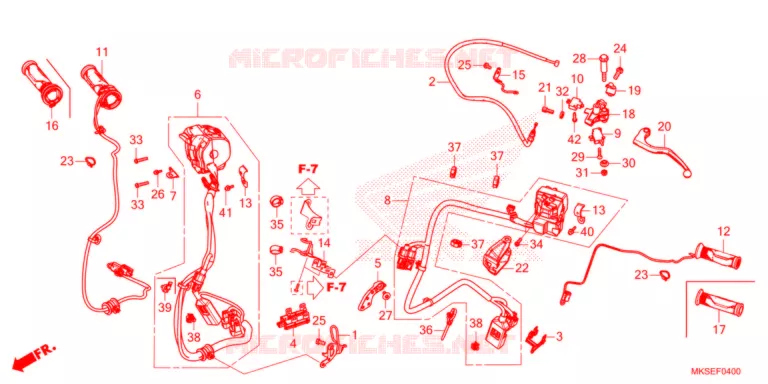 LEVIER DE GUIDON/COMMUTATEUR/CABLE (MT) Honda MOTO 1100 AFRICA-TWIN 2021  CRF1100A2M