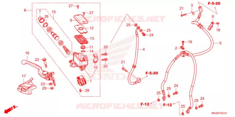 MAITRE CYLINDRE DE FREIN AVANT Honda MOTO 1100 AFRICA-TWIN 2021  CRF1100A4M