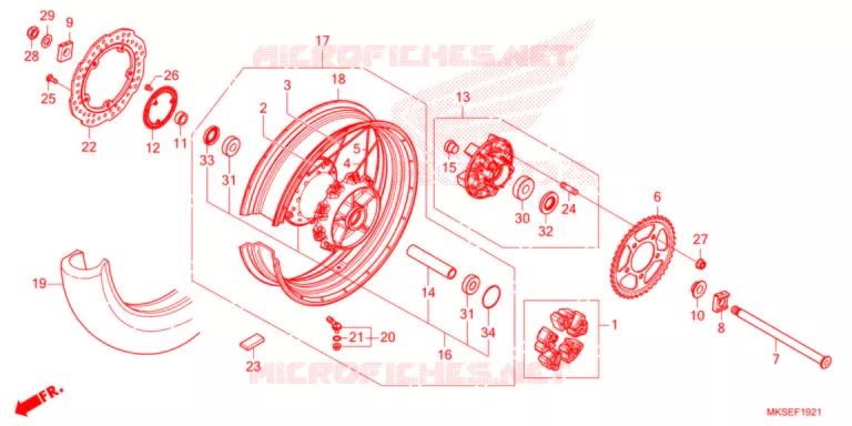 ROUE ARRIERE (2) Honda MOTO 1100 AFRICA-TWIN 2021  CRF1100A4M