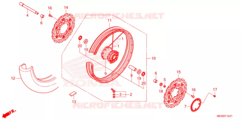 ROUE AVANT (2) Honda MOTO 1100 AFRICA-TWIN 2021  CRF1100A4M