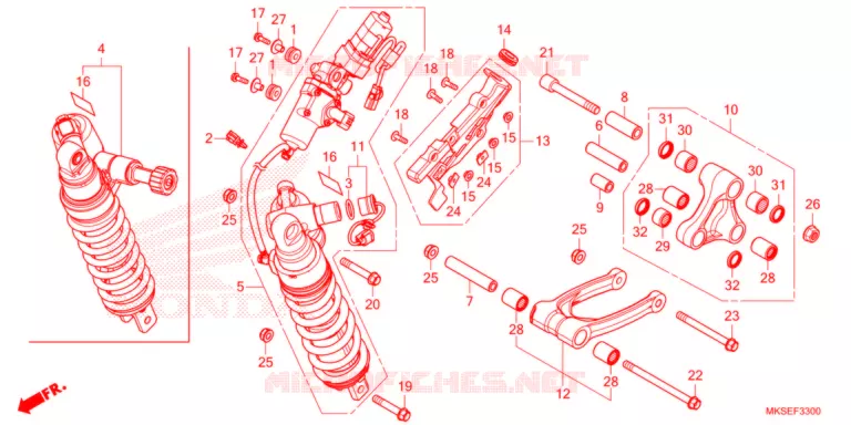 AMORTISSEUR ARRIERE Honda MOTO 1100 AFRICA-TWIN 2021  CRF1100AL2M