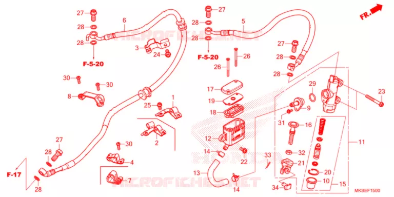 MAITRE CYLINDRE DE FREIN ARRIERE Honda MOTO 1100 AFRICA-TWIN 2021  CRF1100AL2M