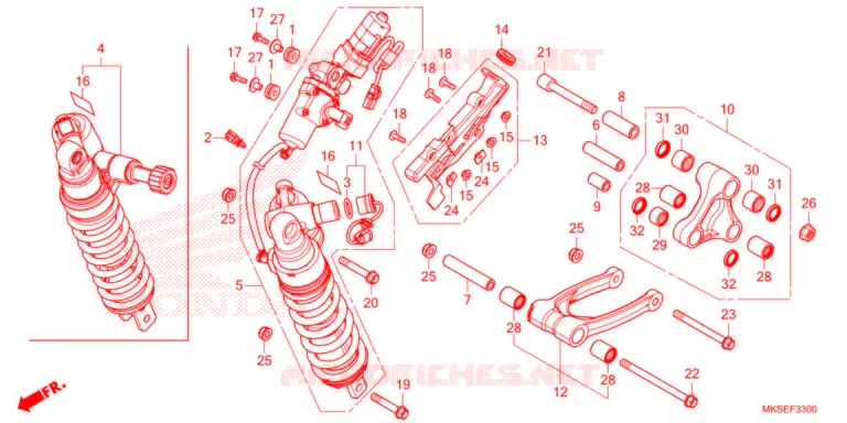 AMORTISSEUR ARRIERE Honda MOTO 1100 AFRICA-TWIN 2021  CRF1100ALM