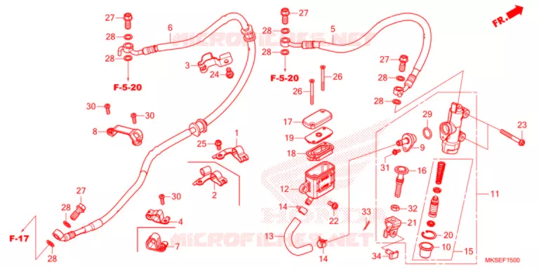 MAITRE CYLINDRE DE FREIN ARRIERE Honda MOTO 1100 AFRICA-TWIN 2021  CRF1100AM