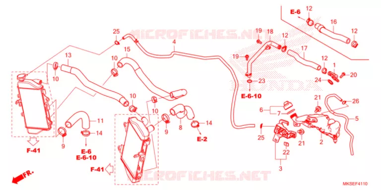 FLEXIBLE DE RADIATEUR/TUYAU D'EAU Honda MOTO 1100 AFRICA-TWIN 2021  CRF1100AM