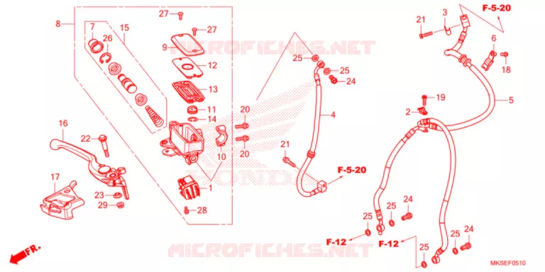 MAITRE CYLINDRE DE FREIN AVANT Honda MOTO 1100 AFRICA-TWIN 2021  CRF1100D2M