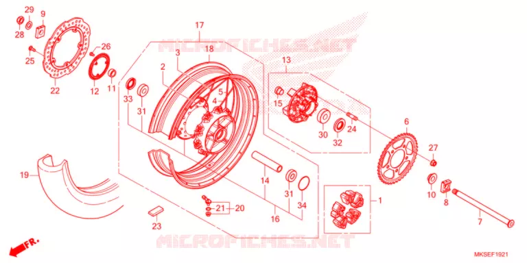 ROUE ARRIERE (2) Honda MOTO 1100 AFRICA-TWIN 2021  CRF1100D2M