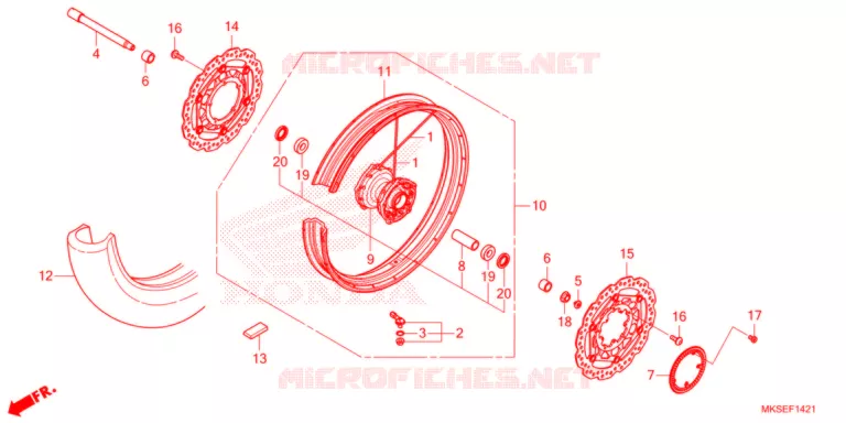 ROUE AVANT (2) Honda MOTO 1100 AFRICA-TWIN 2021  CRF1100D2M