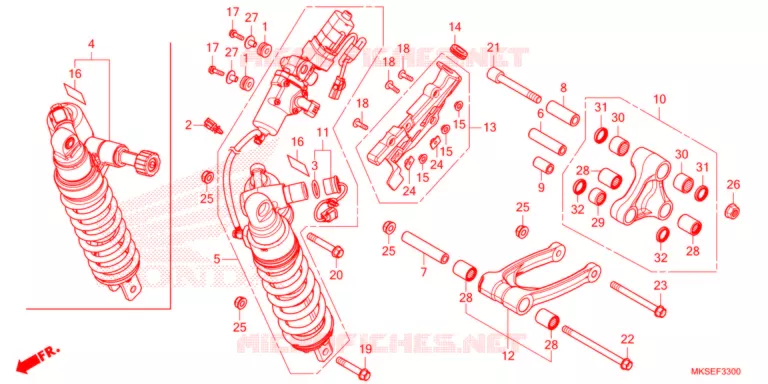 AMORTISSEUR ARRIERE Honda MOTO 1100 AFRICA-TWIN 2021  CRF1100D2M