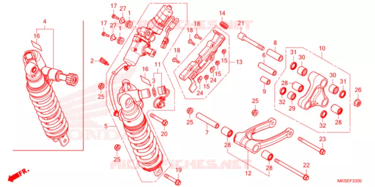 AMORTISSEUR ARRIERE Honda MOTO 1100 AFRICA-TWIN 2021  CRF1100D2M