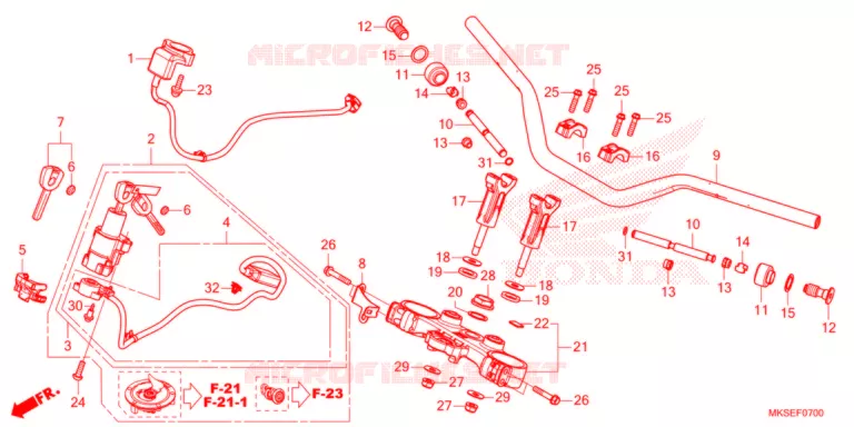 GUIDON - TE DE FOURCHE Honda MOTO 1100 AFRICA-TWIN 2021  CRF1100D2M