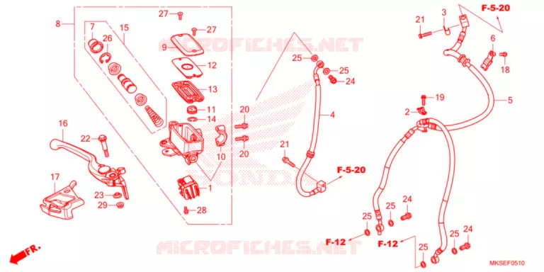MAITRE CYLINDRE DE FREIN AVANT Honda MOTO 1100 AFRICA-TWIN 2021  CRF1100D4M