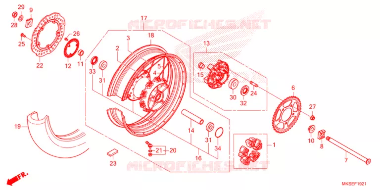 ROUE ARRIERE (2) Honda MOTO 1100 AFRICA-TWIN 2021  CRF1100D4M