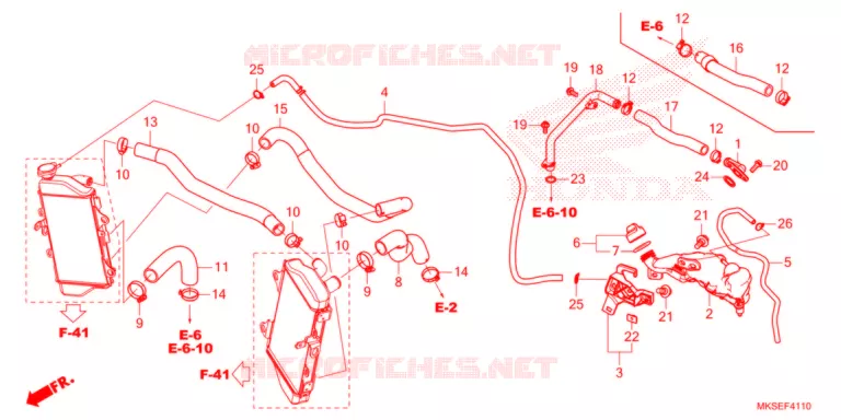 FLEXIBLE DE RADIATEUR/TUYAU D'EAU Honda MOTO 1100 AFRICA-TWIN 2021  CRF1100D4M