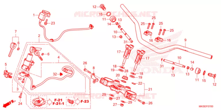 GUIDON - TE DE FOURCHE Honda MOTO 1100 AFRICA-TWIN 2021  CRF1100DM