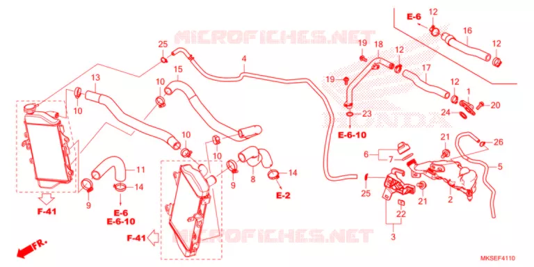 FLEXIBLE DE RADIATEUR/TUYAU D'EAU Honda MOTO 1100 AFRICA-TWIN 2021  CRF1100DM